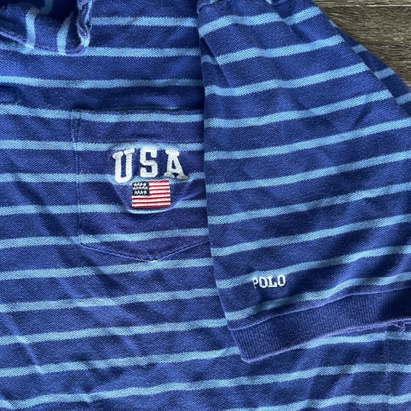 Vintage Ralph Lauren striped polo. USA blue striped. #polo #ralphlauren #usa - Picture 4 of 4